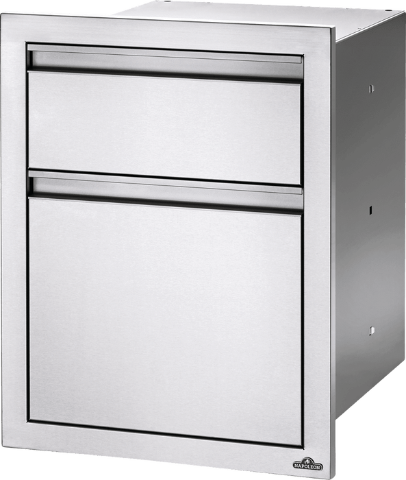 Napoleon Built-In 18-Inch X 24-Inch Double Drawer: Waste Bin & Paper Towel Holder BI-1824-1W BI-1824-1W
