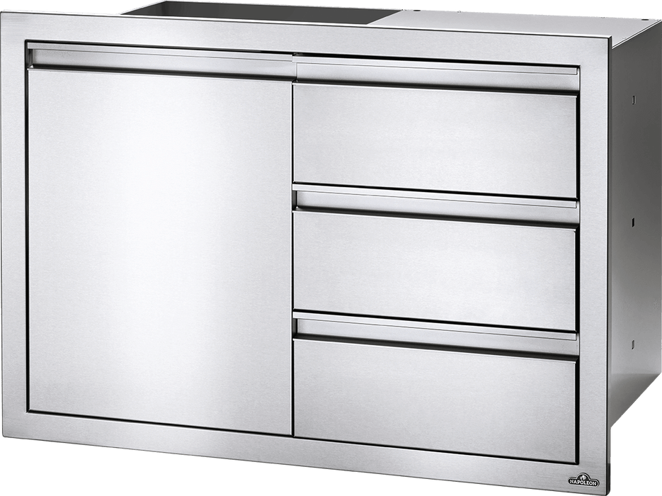 Napoleon Built-In 36-Inch X 24-Inch Single Door & Triple Drawer Combo BI-3624-1D3DR BI-3624-1D3DR
