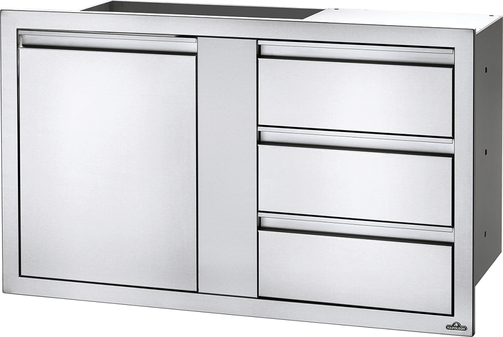 Napoleon Built-In 42-Inch X 24-Inch Large Single Door & Triple Drawer Combo BI-4224-1D3DR BI-4224-1D3DR