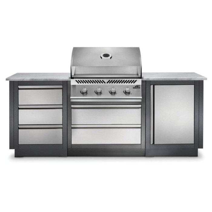 Napoleon Oasis 100 Outdoor Kitchen Island Bundle/Kit with 32-Inch Built-In 500 Series Gas Grill, Stainless Steel | ODK100-BI32