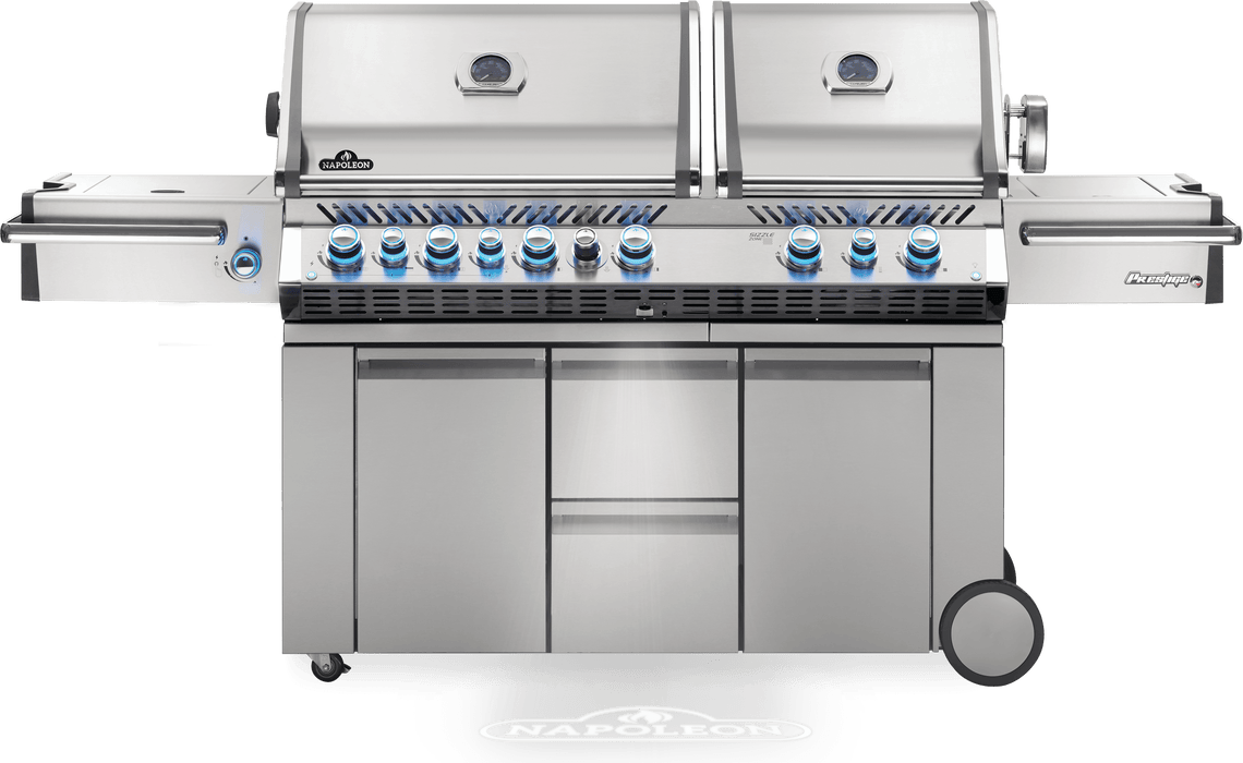 Napoleon Prestige PRO 825 Gas Grill with Power Side Burner and Infrared Rear & Bottom Burners, Stainless Steel | PRO825RSBI-3 Propane / Stainless Steel PRO825RSBIPSS-3