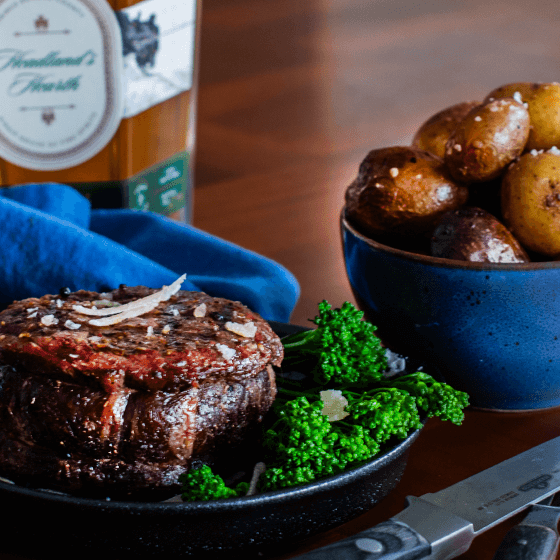 Spinalis steak with umami seasoning & brown butter potatoes.